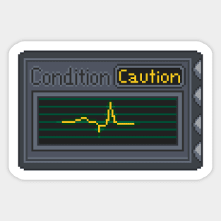 Resident Evil Caution Pixel Art Sticker